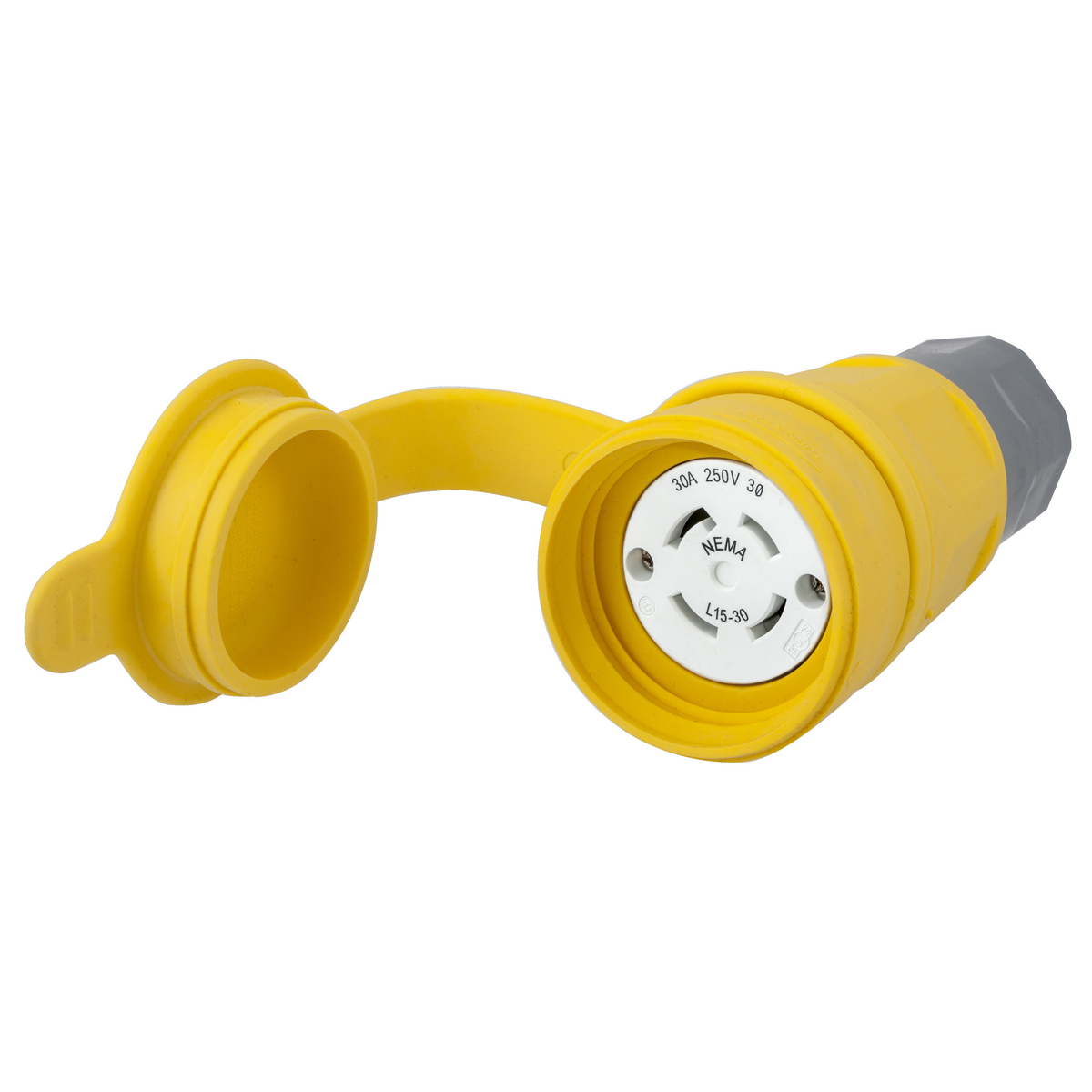 Product image for Connector 3-pole 4-wire NEMA L15-30R 30A 250V yellow