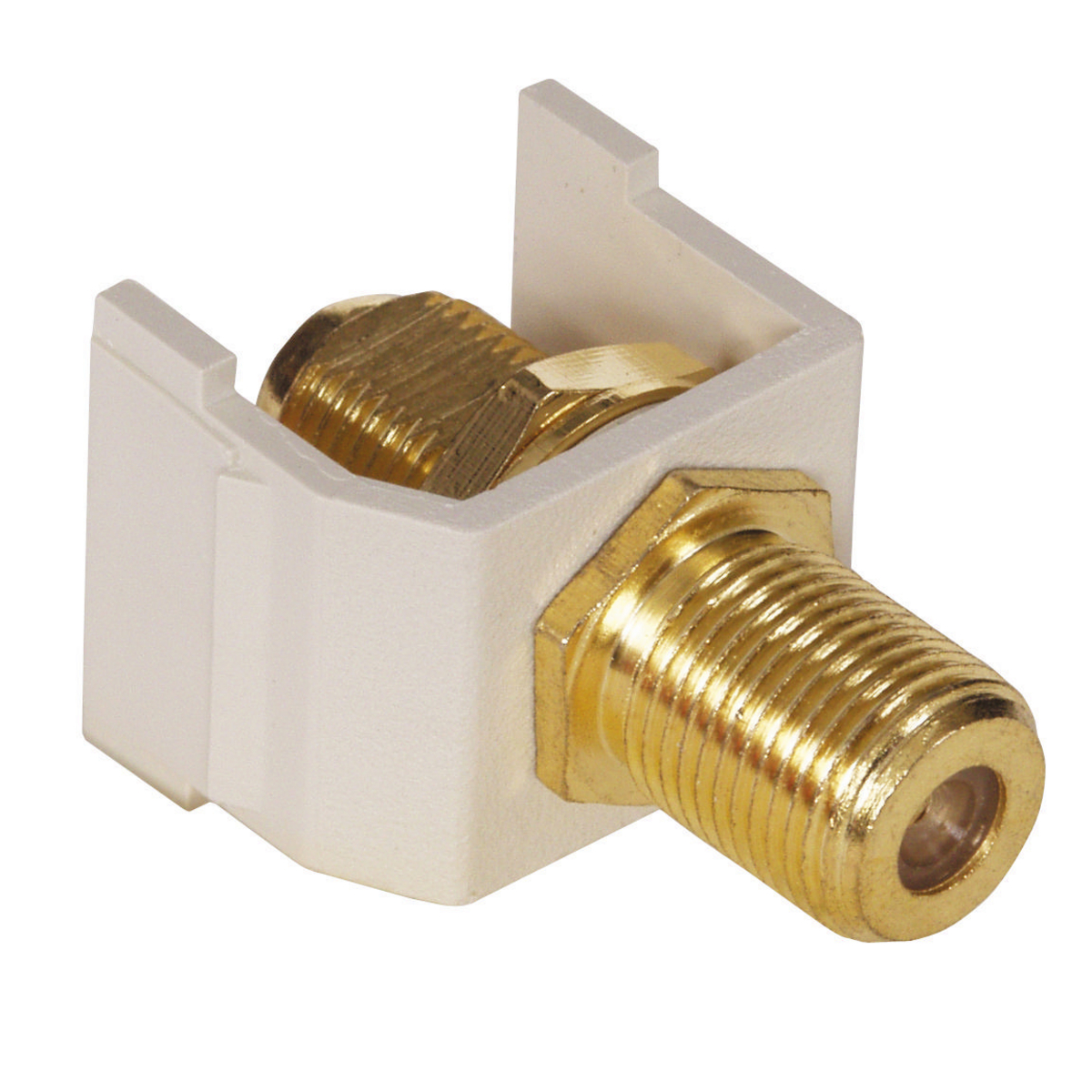 Product image for Connector AV F type bulkhead F/F gld office wht