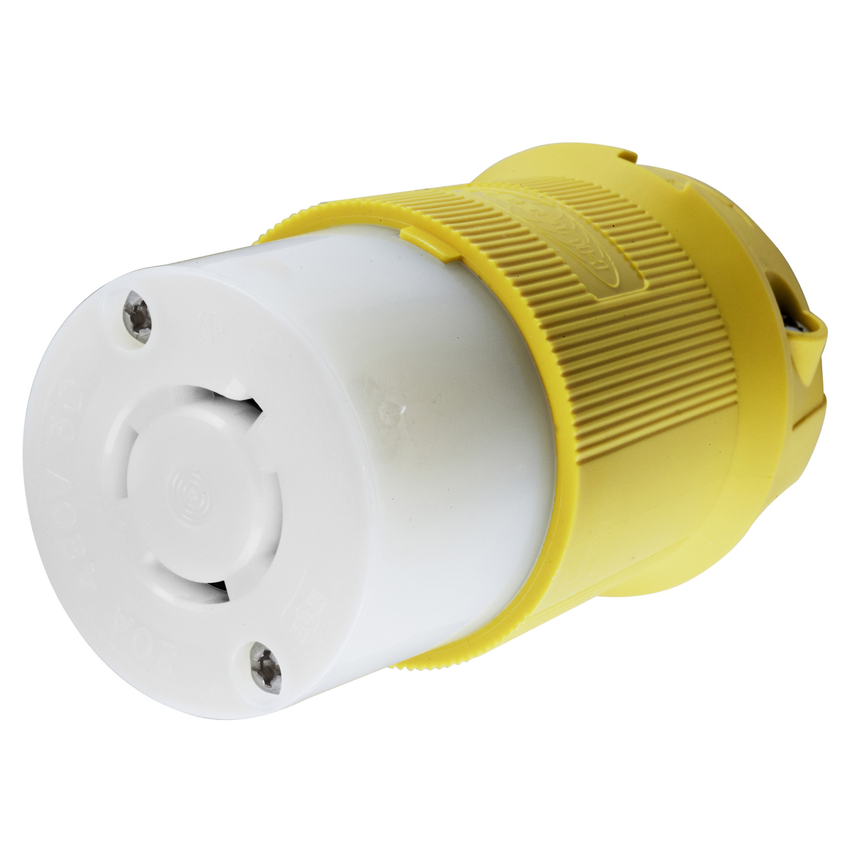 Product image for Connector twist-lock chem-marine 3-pole 4-wire 5HP NEMA L16-20R 20A 480V yellow