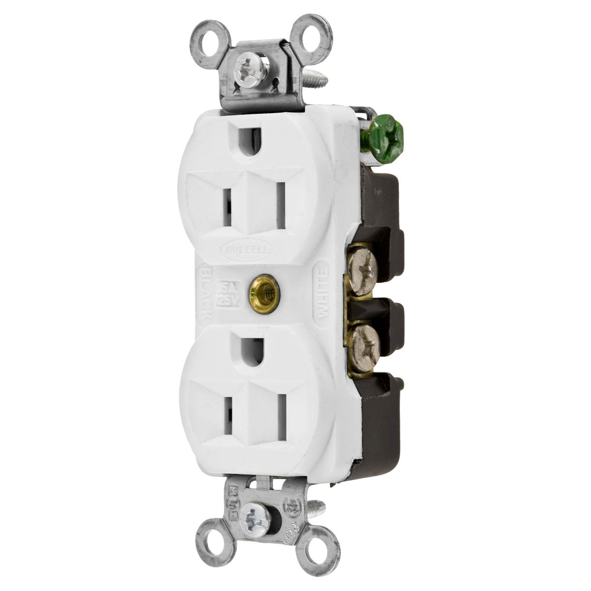 Product image for Receptacle 5-15R ugr duplex grov 2P 15A 125V whi