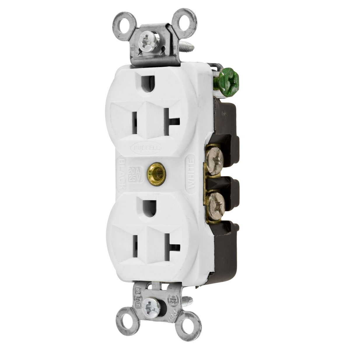 Product image for Receptacle 5-20R duplex groove 2P 20A 125V white