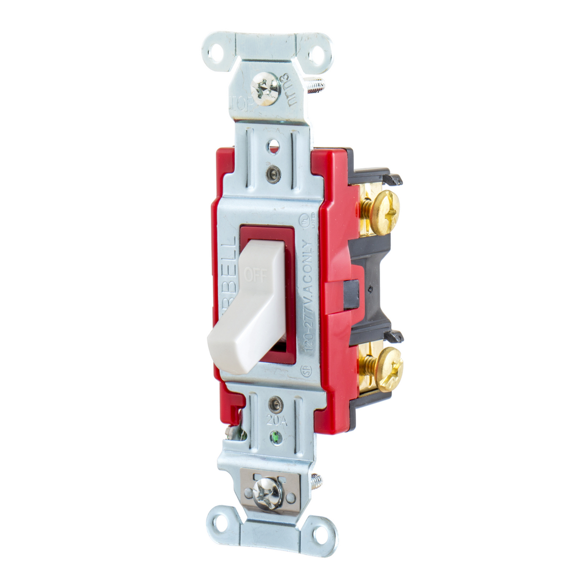 Product image for Switch toggle 1-pole specification-grade 20A 277V white