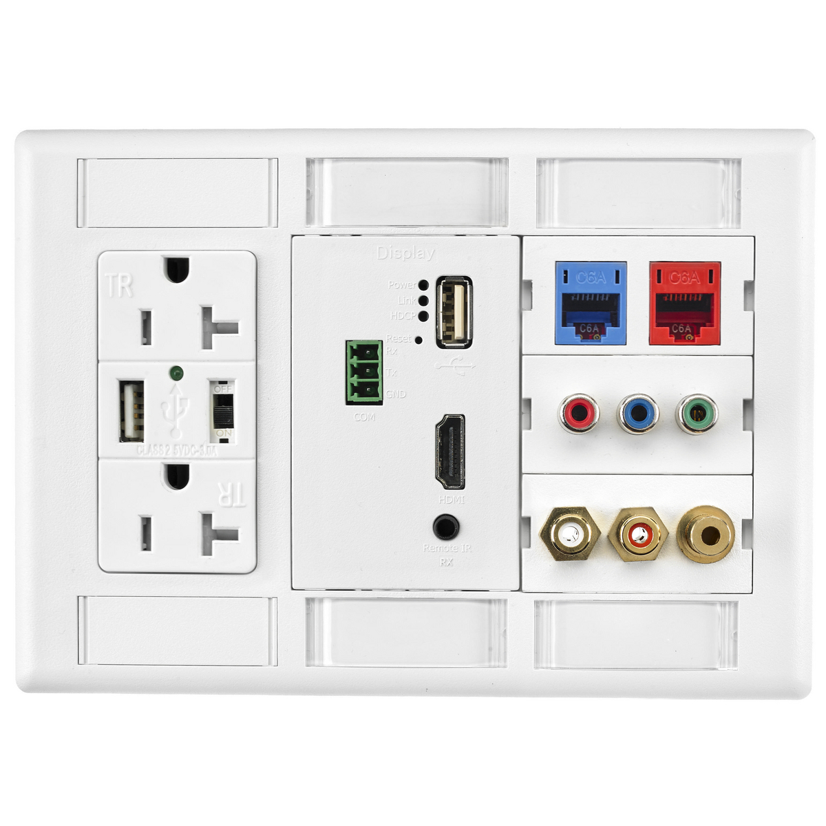 Product image for PLATE,3G,1 DECO,2 ISTATION FRAME,3U,WH
