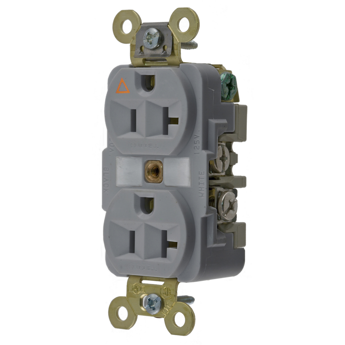 Product image for Receptacle duplex 2-pole 20A 125VAC grey