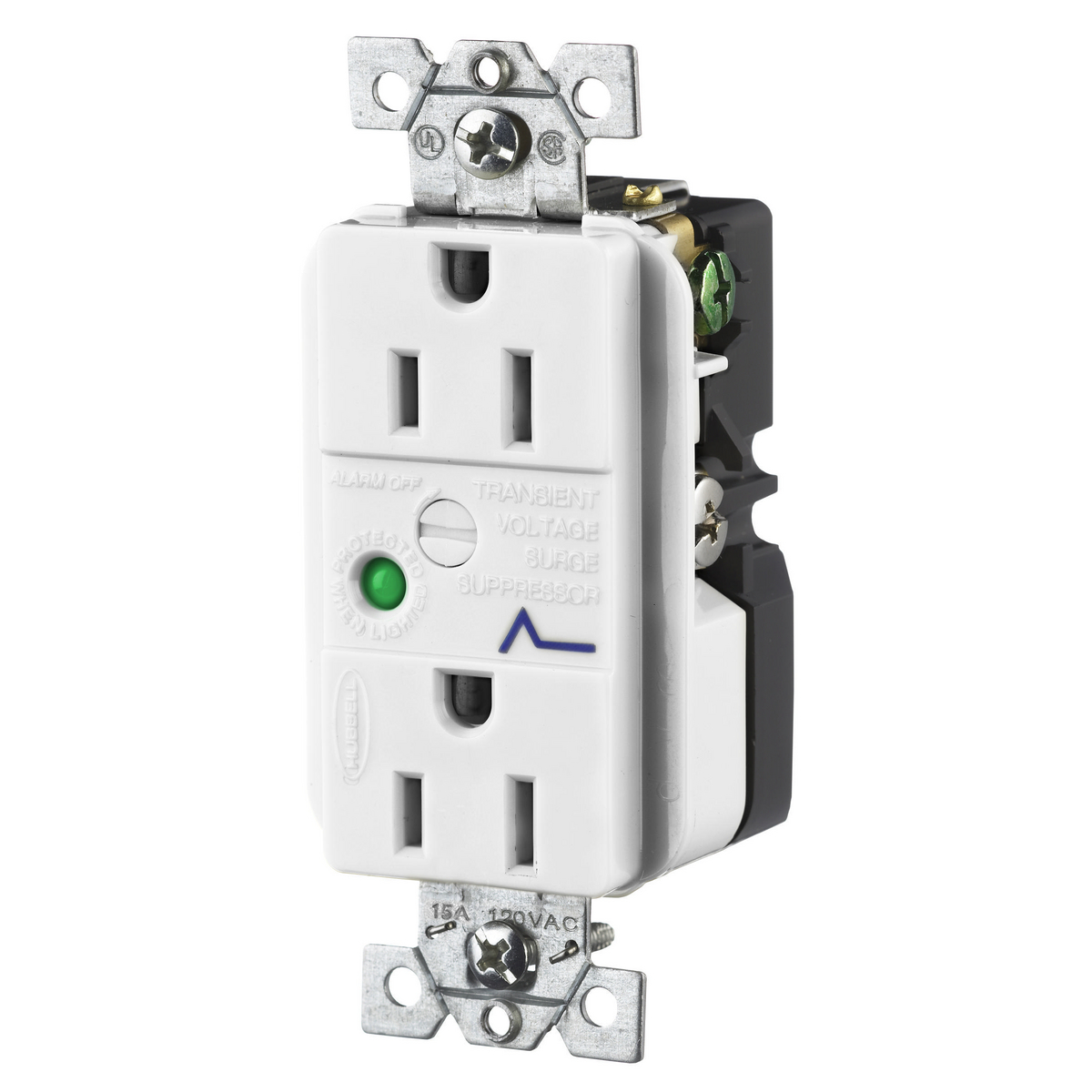 Product image for Receptacle duplex flush nyl 2P3W 15A 5-15R white