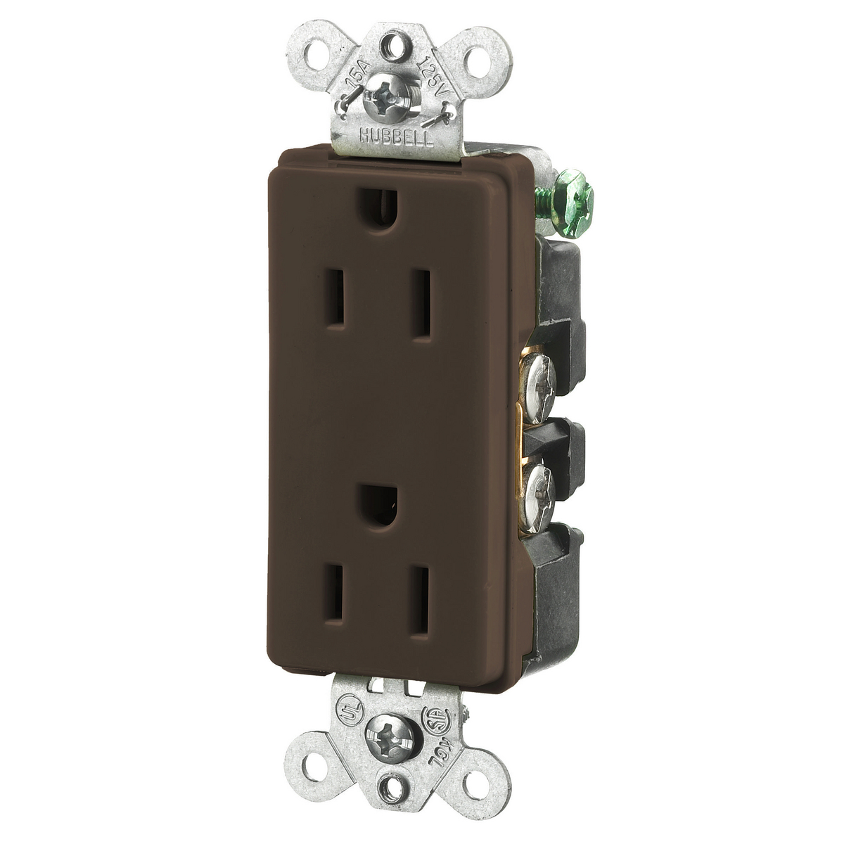 Product image for Receptacle 5-15R EHD duplex 15A 125V DECO brown