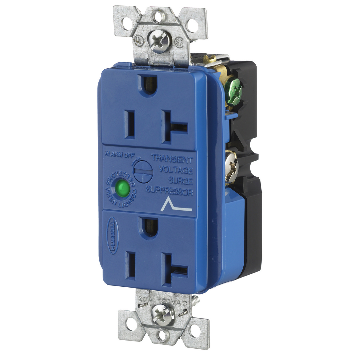 Product image for HUB HBL5362SA RECEPTACLE 20A DUPLEX 125V 5-20R BL