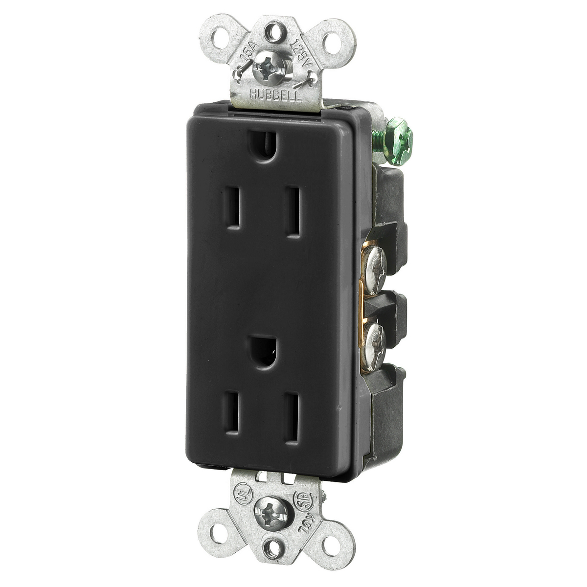 Product image for Receptacle 5-15R EHD duplex 15A 125V DECO black
