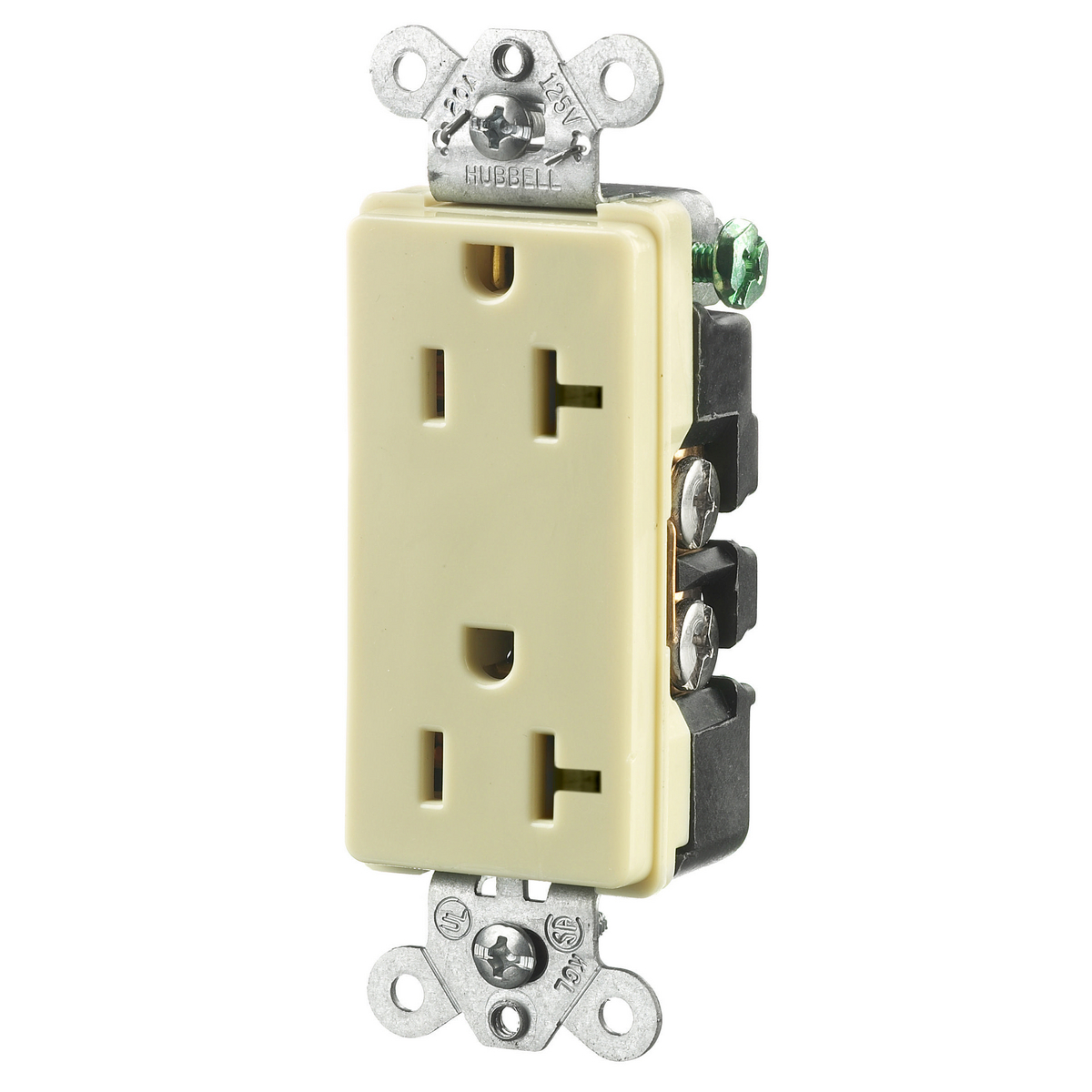 Product image for Receptacle duplex flush nylon 2P3W 20A 5-20R ivo