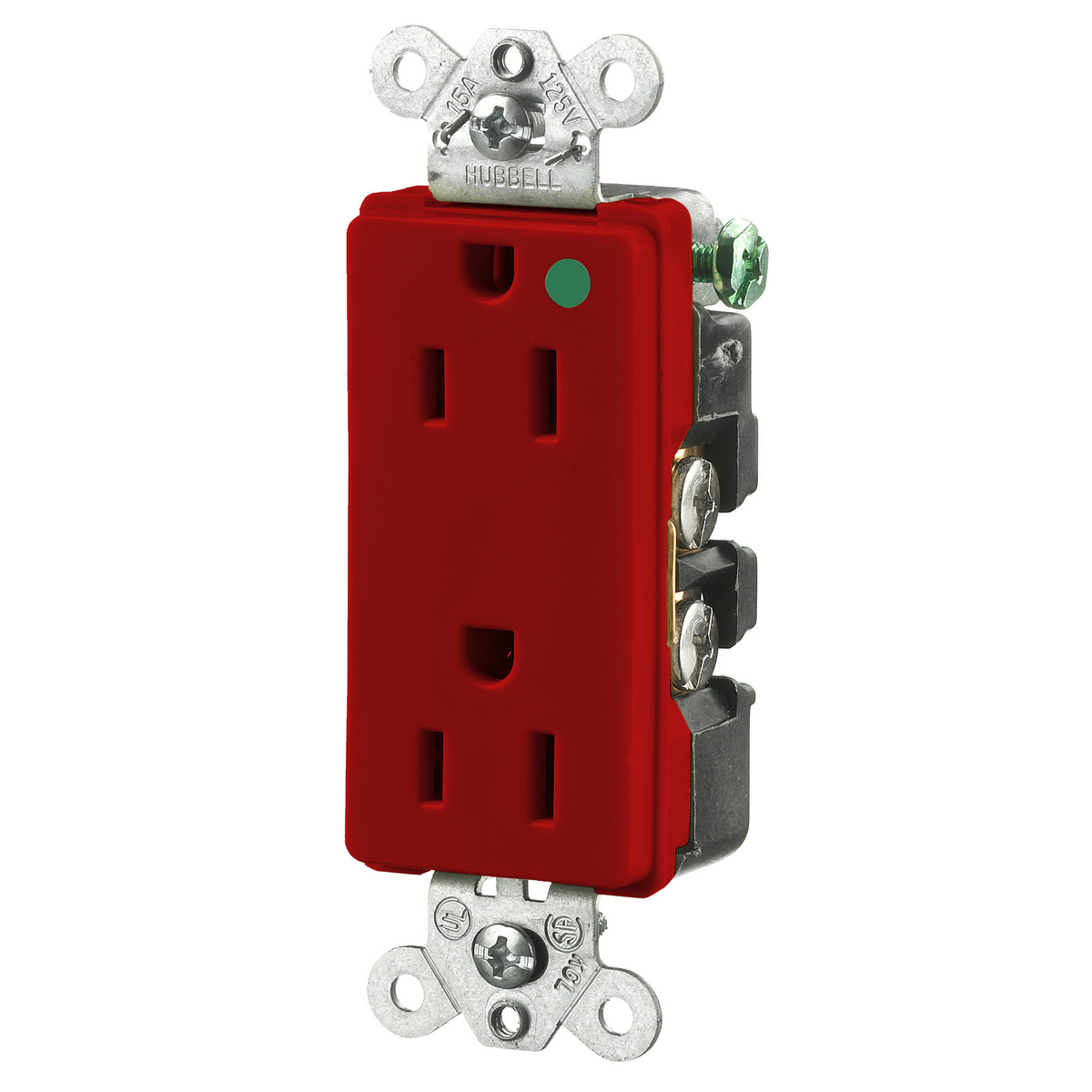 Product image for HUB HBL2172R RECEPTACLE 15A 125V DECORA HG RED 5-15R