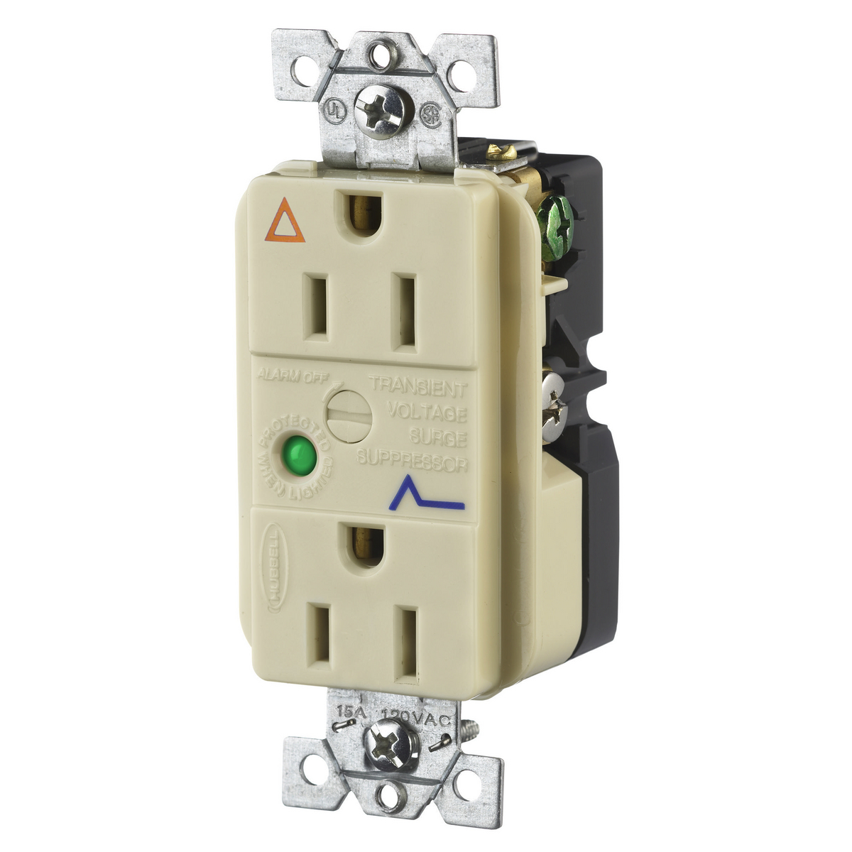 Product image for Receptacle ig dupx flush nyl 2P3W 15A 5-15R ivo