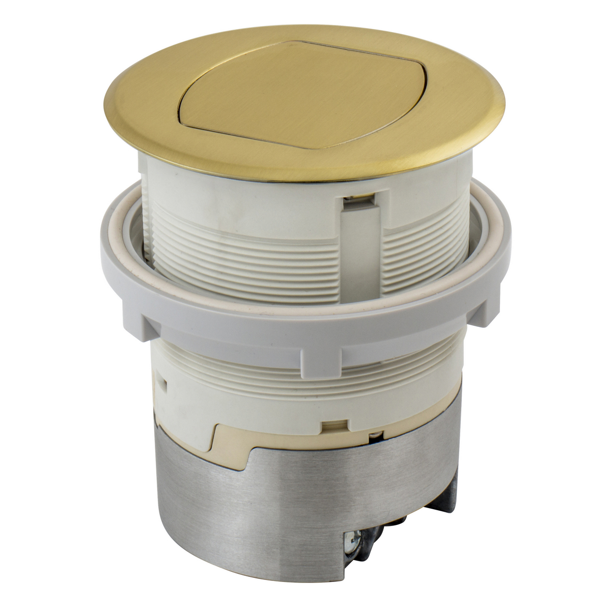 Product image for 20A Kitchen Counter Receptacle, Surface Mount, Brass
