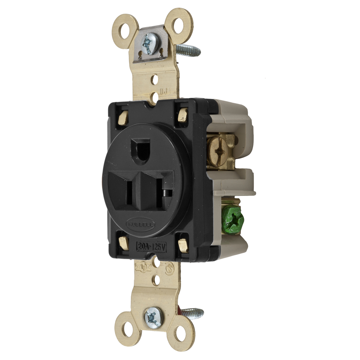 Product image for Receptacle 2-pole specification-grade 20A 125V black