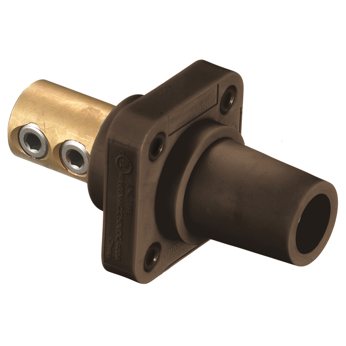 Product image for Receptacle 1-pole female set screw 300/400A 600VAC/250VDC brown
