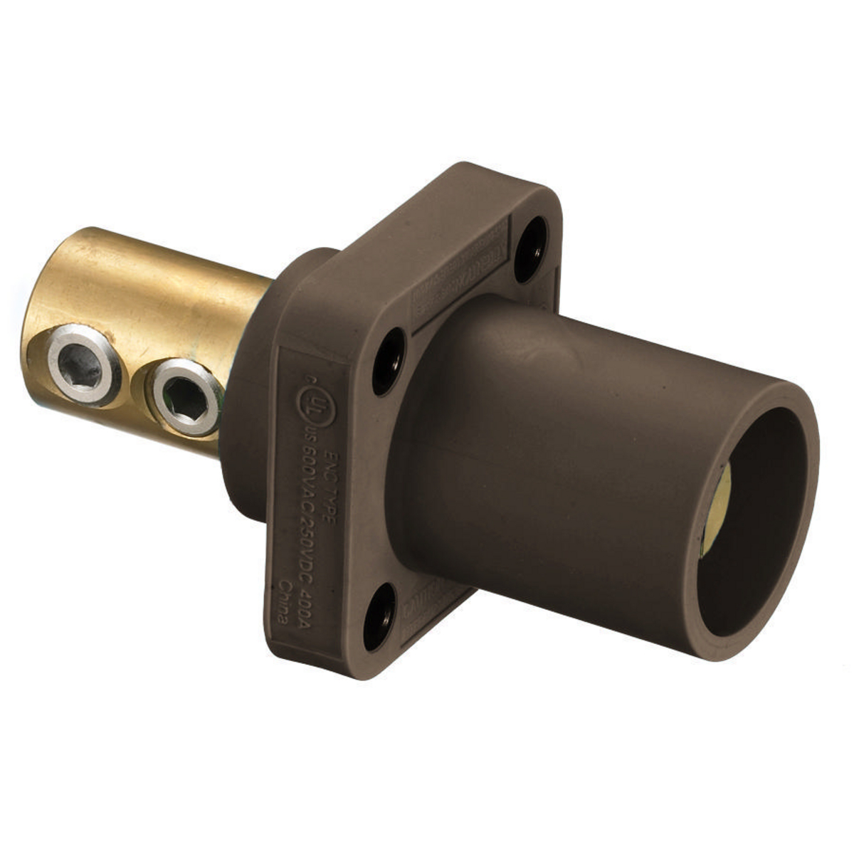 Product image for Receptacle 1-pole male set screw 300/400A 600VAC/250VDC brown