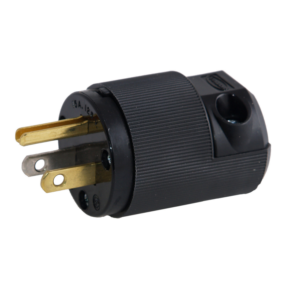 Product image for Plug nylon 3P4W 125V 15A 5-15P black/white