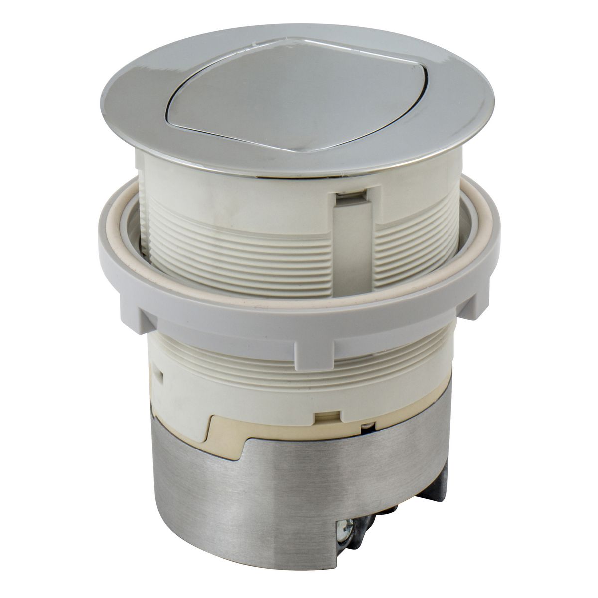 Product image for 20A Kitchen Counter Receptacle, Flush Mount, Chrome