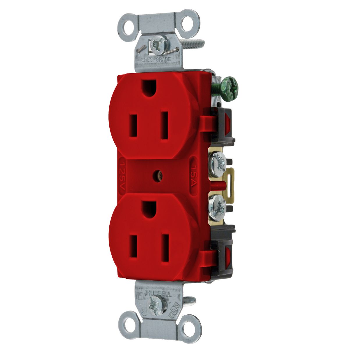 Product image for Receptacle 5-15R ugr duplex flat 2P 15A 125V red