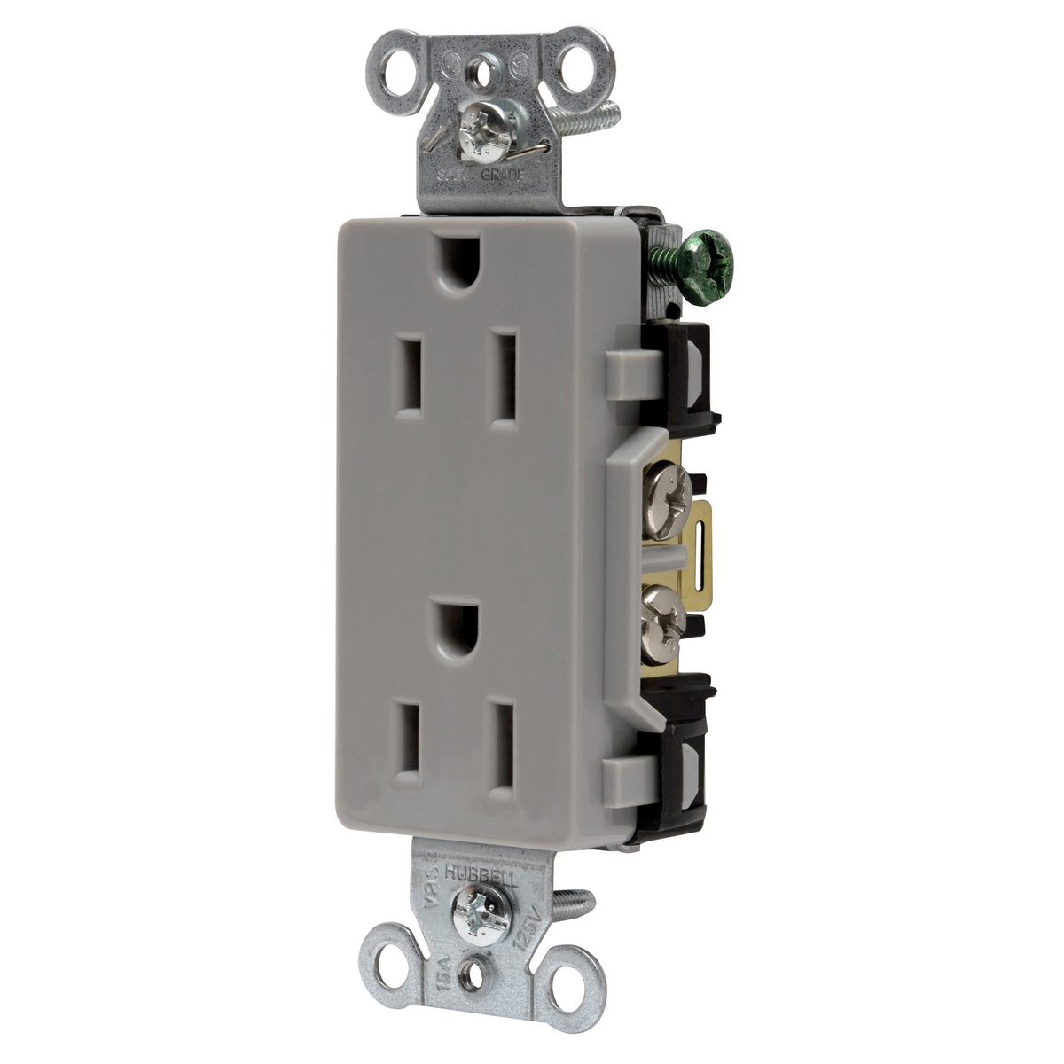 Product image for Receptacle duplex decorator 2-pole 15A 125V grey