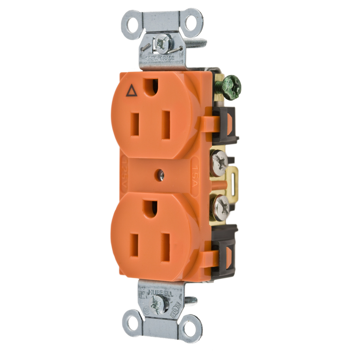 Product image for Receptacle flush isolated ground 125V 15A orange