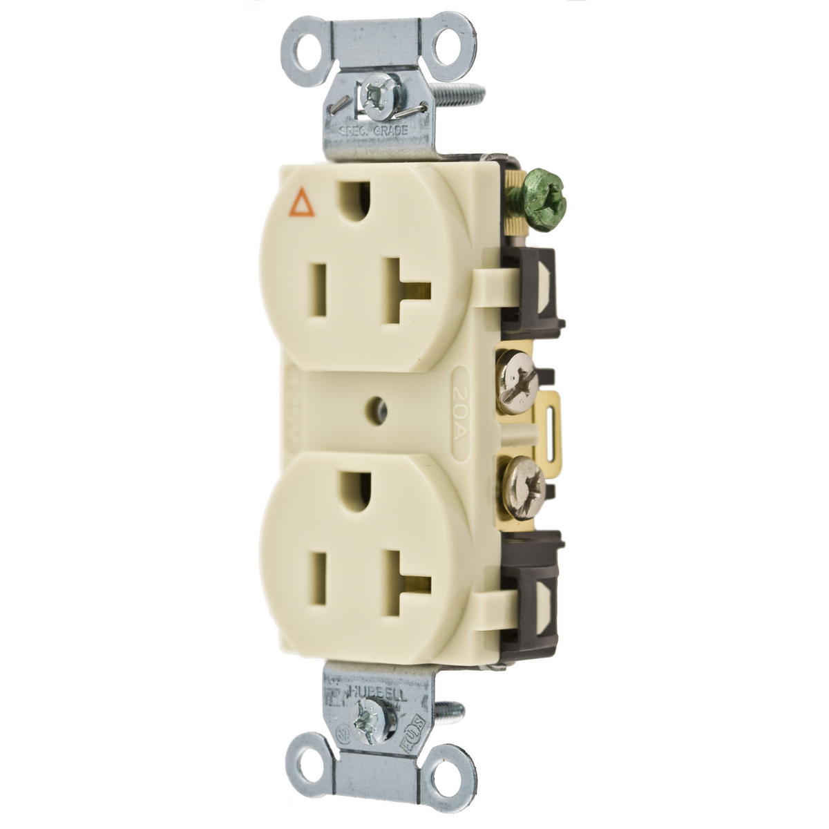 Product image for Receptacle flush isolated ground 125V 20A ivory
