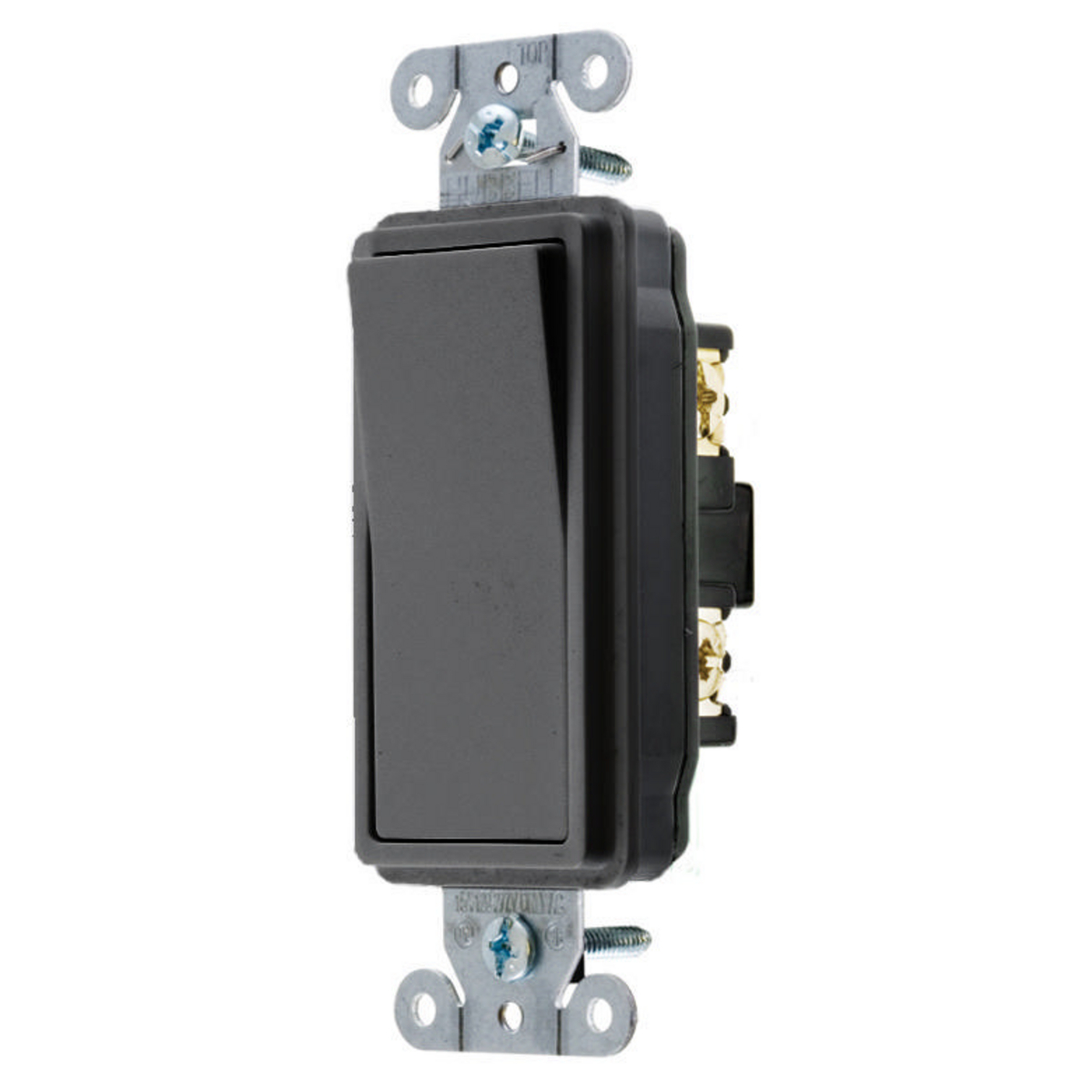 Product image for HUB DS115BK SWITCH ROCKER 15A 120V- 277VAC DECORATOR SERIES SPECIFICATION GRADE 1POLE BACK & SIDE WIRE BLACK