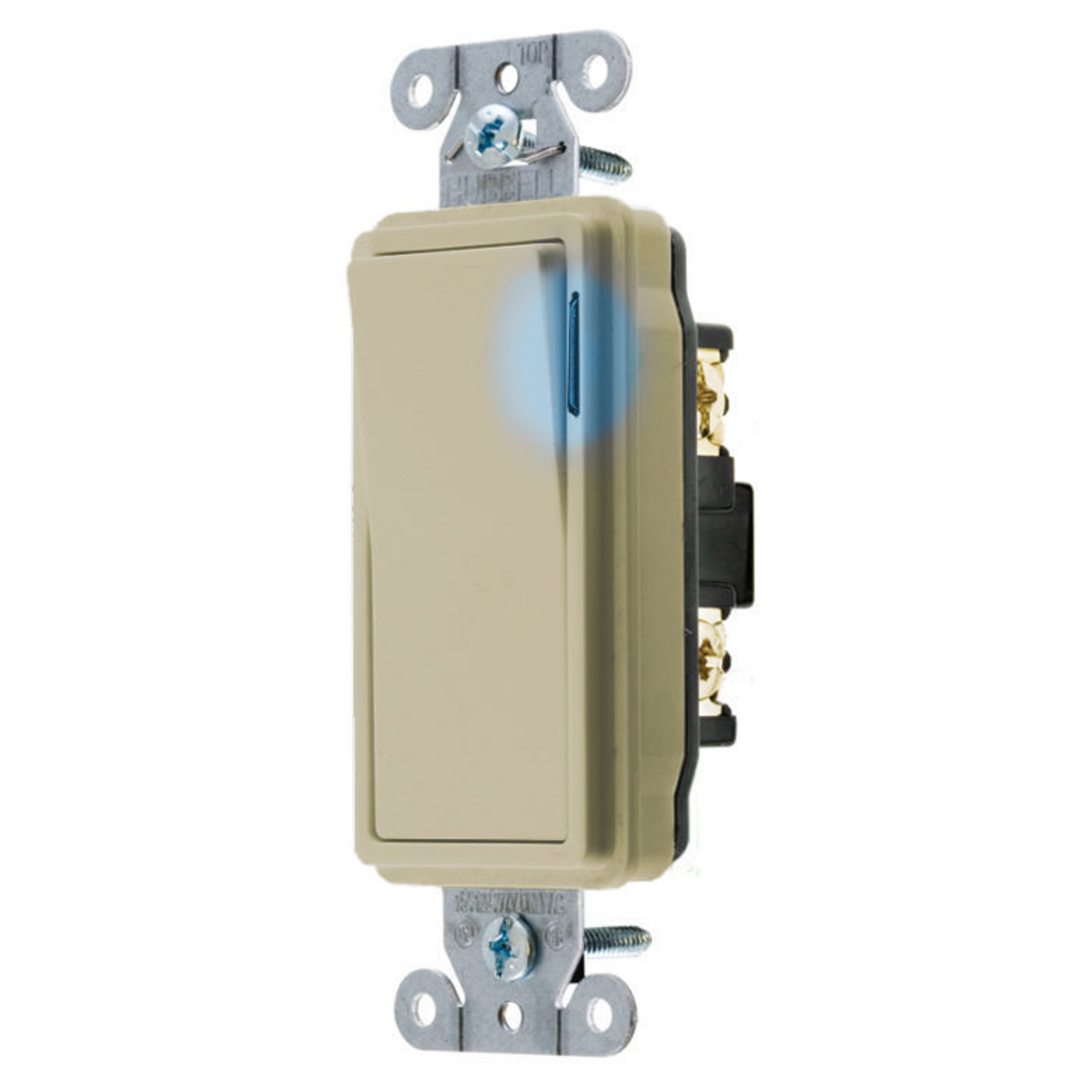 Product image for Switch rocker 1-pole LED 20A 120-277VAC ivory
