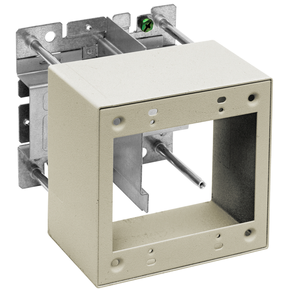 Product image for Box device 2-gang divided ivory 4.64x2.75x4.54"