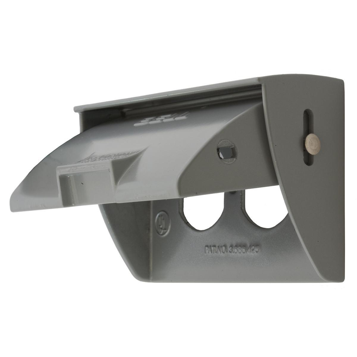 Product image for Cover duplex horizontal alu grey 2.9x4.6x0.75in