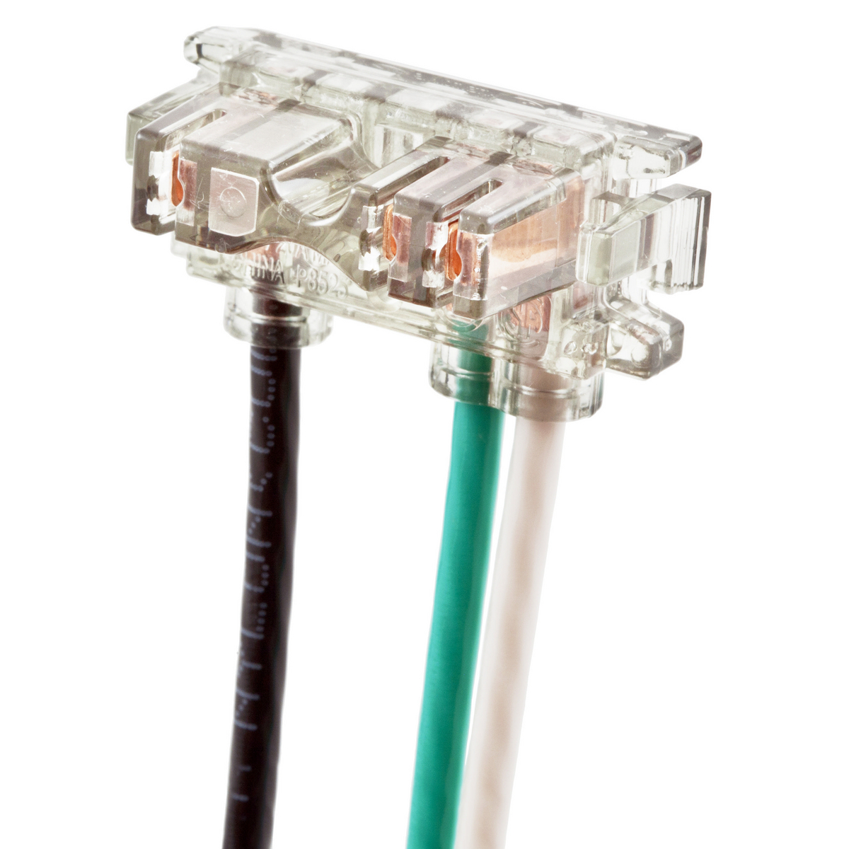 Product image for Connector pigtail polycarbonate 12AWG solid 600V clear