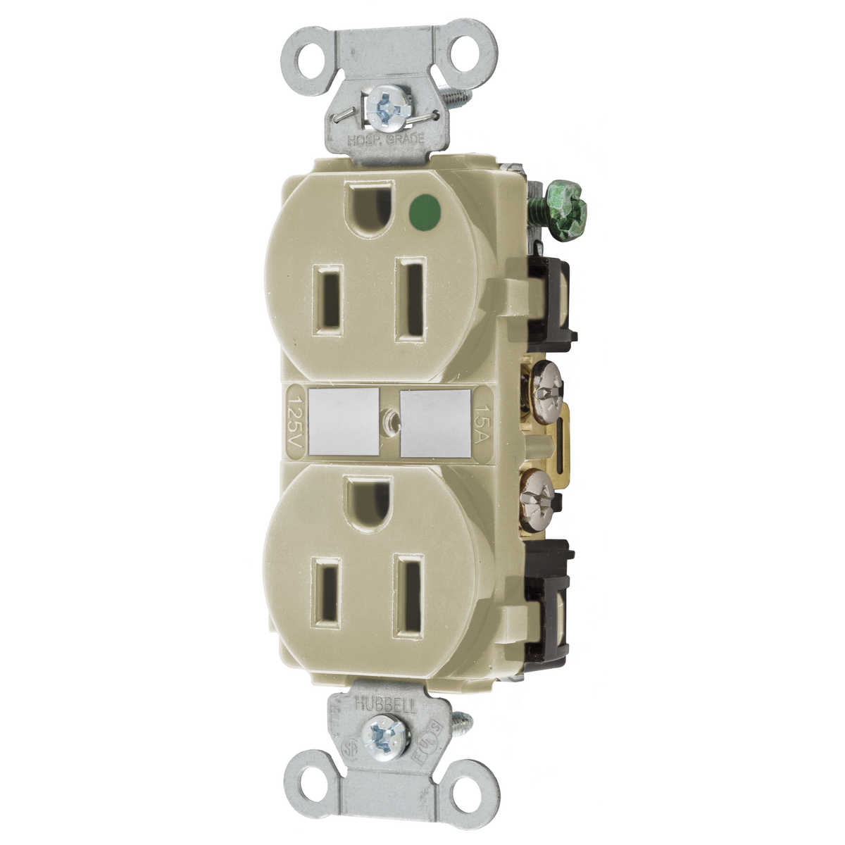 Product image for HUBBELL-PRO HG DPLX 15A/125V IV