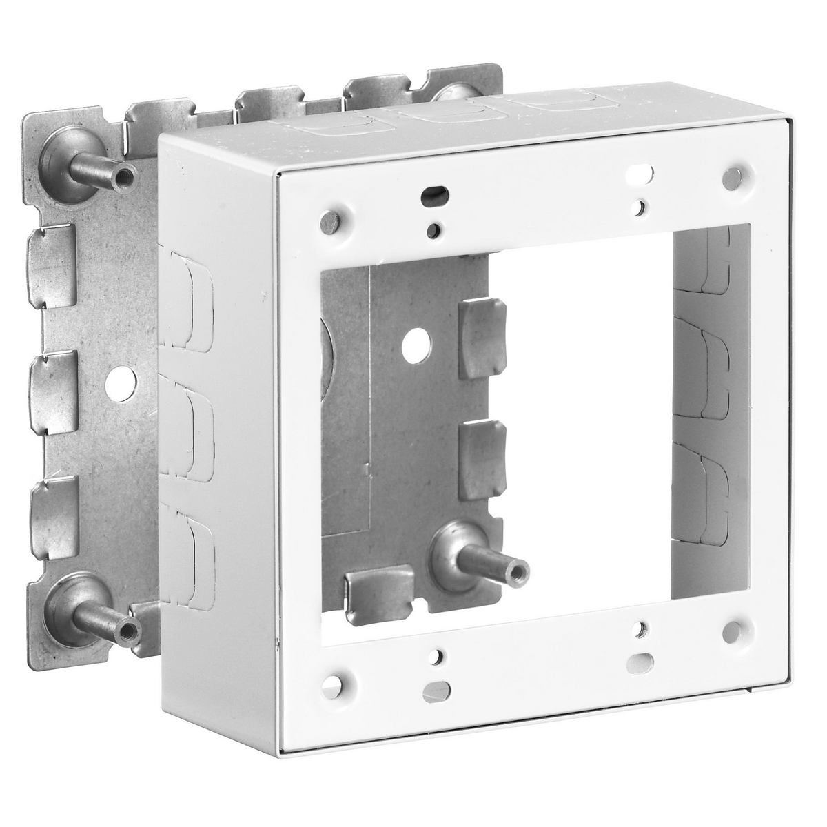 Product image for Box receptacle 2-gang standard white 4.64x1.75x4.54"