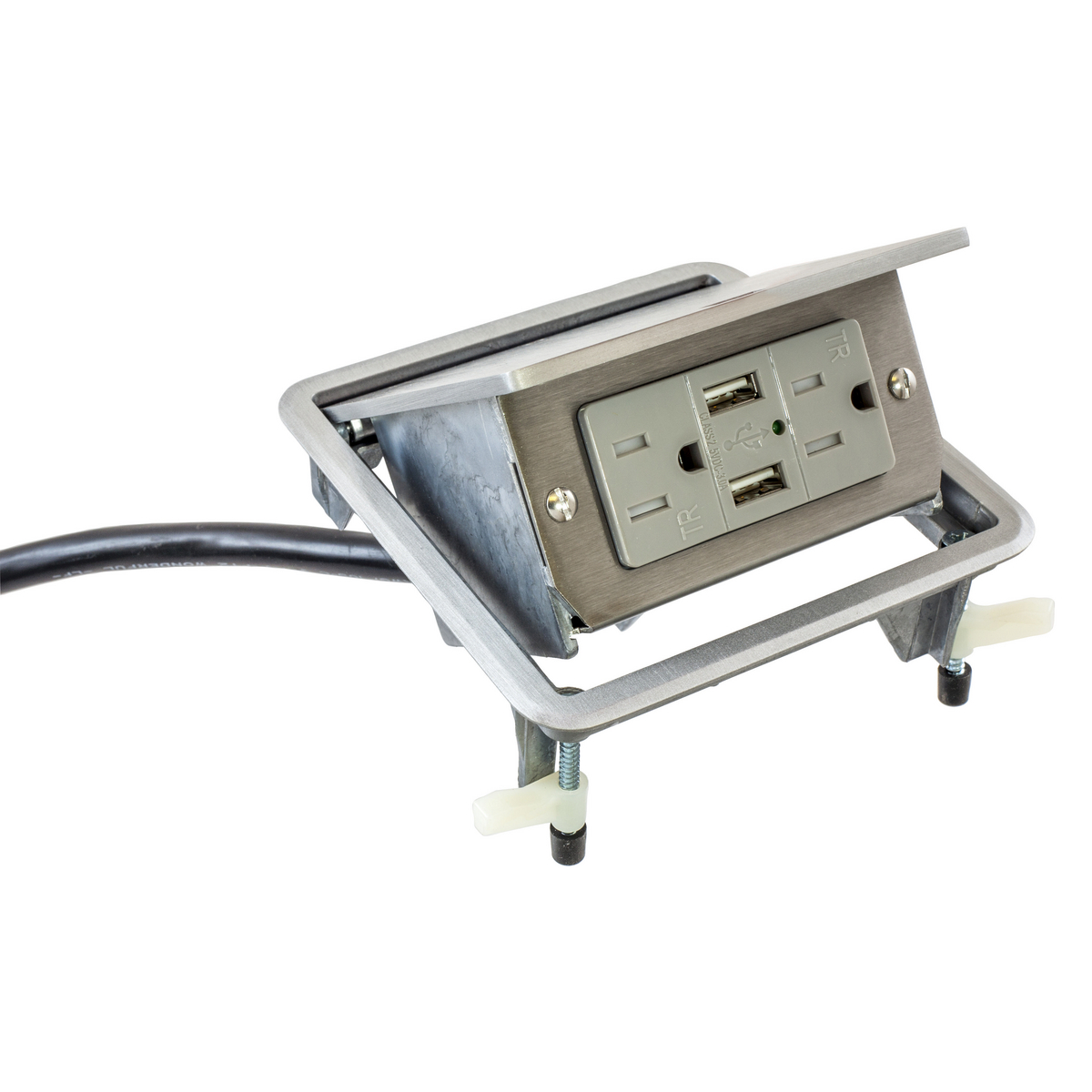 Product image for Box pop-up work surface 2x2USB 120V 3AMP aluminium