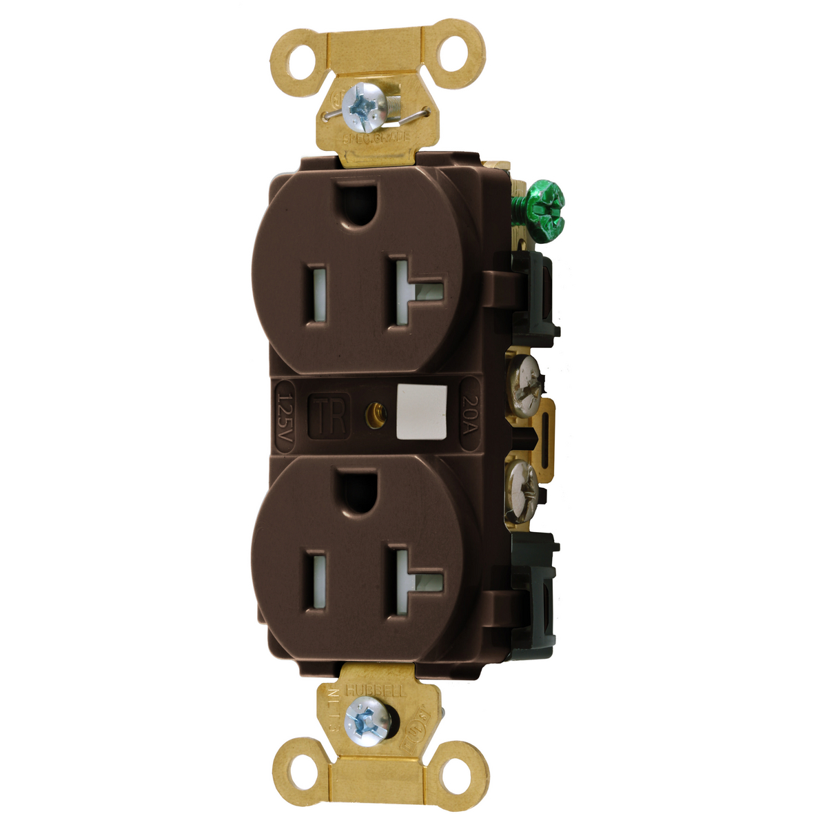 Product image for DUP RCPT, IND, TR, 20A/125V, 5-20R, BR