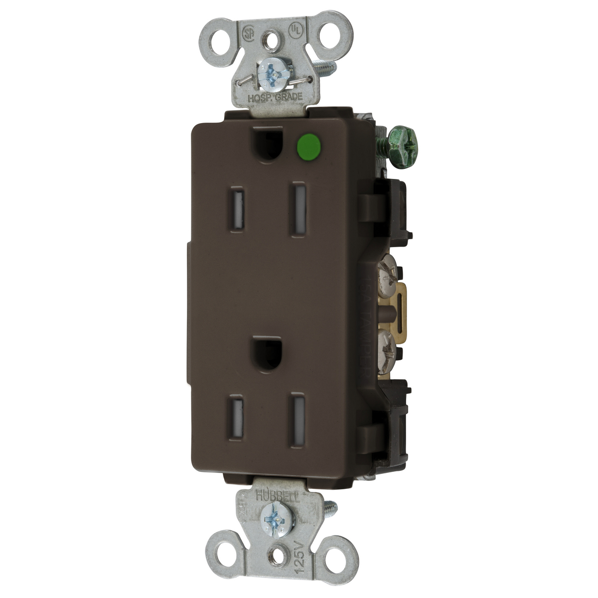 Product image for RCPT DECO DUP HG HUBPRO 15A/125V TR BR
