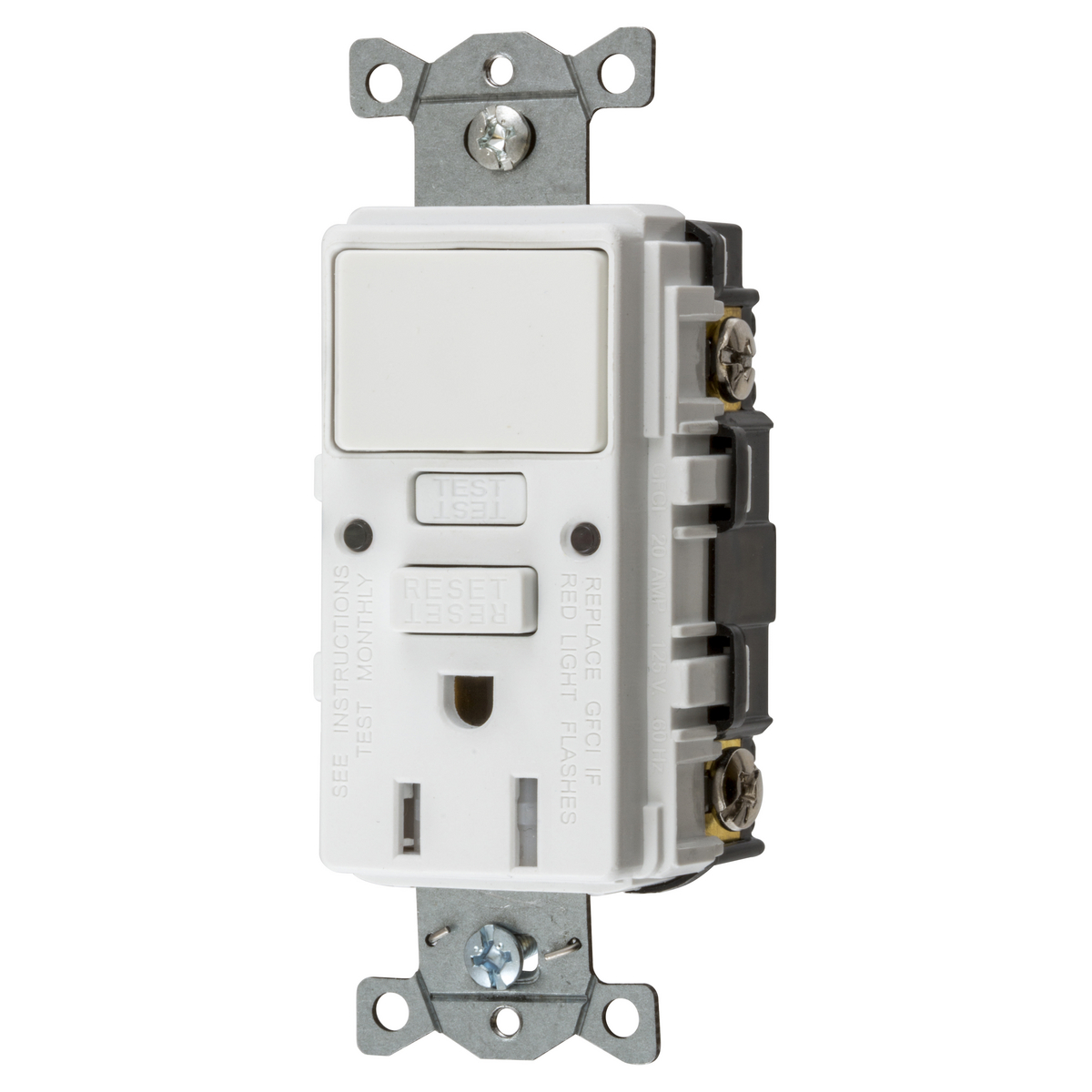Product image for Receptacle combination switch 0.5HP NEMA 5-15R 15A 125V white