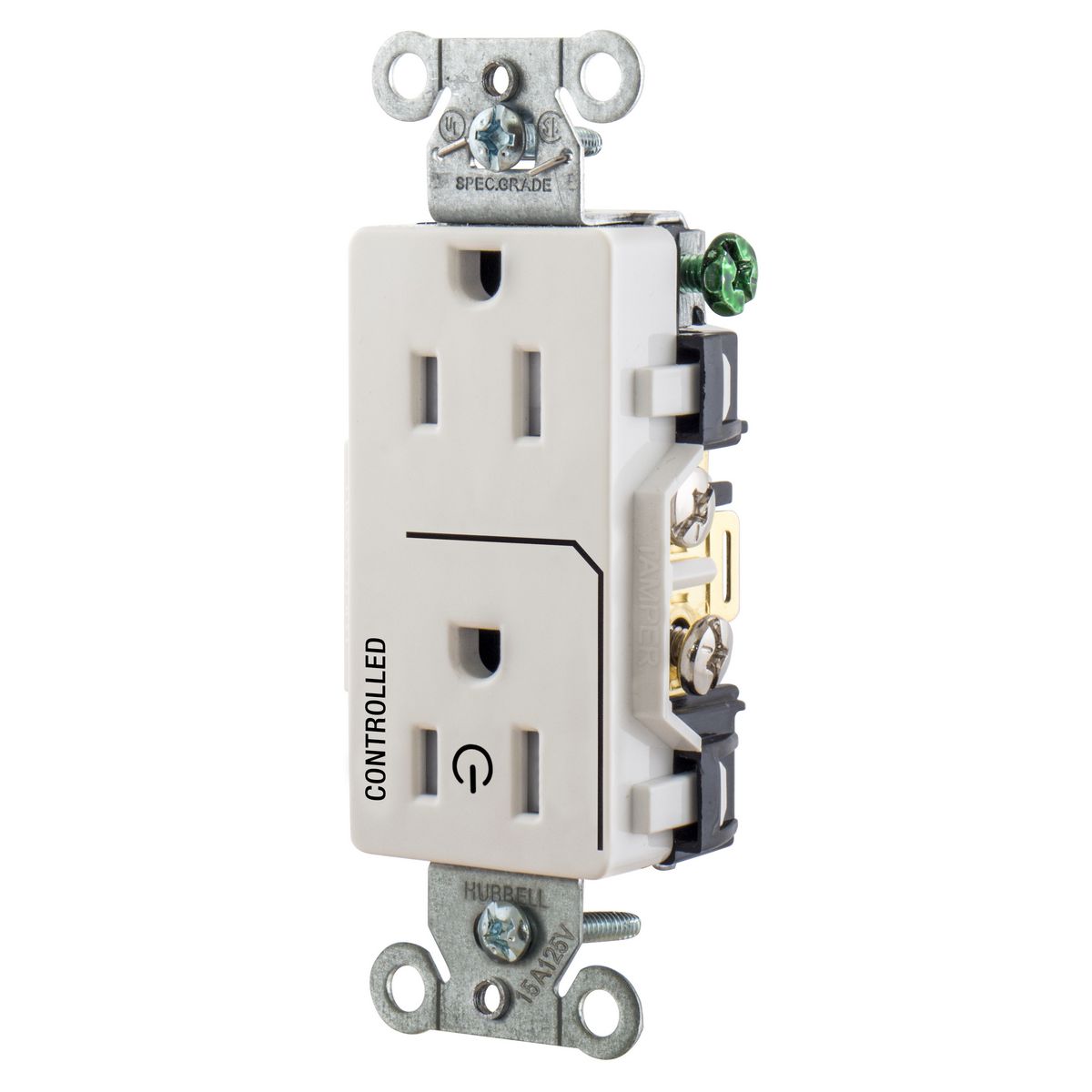 Product image for 1/2 CONTROLLED 15A 125V, B/S, TR DECO,WH