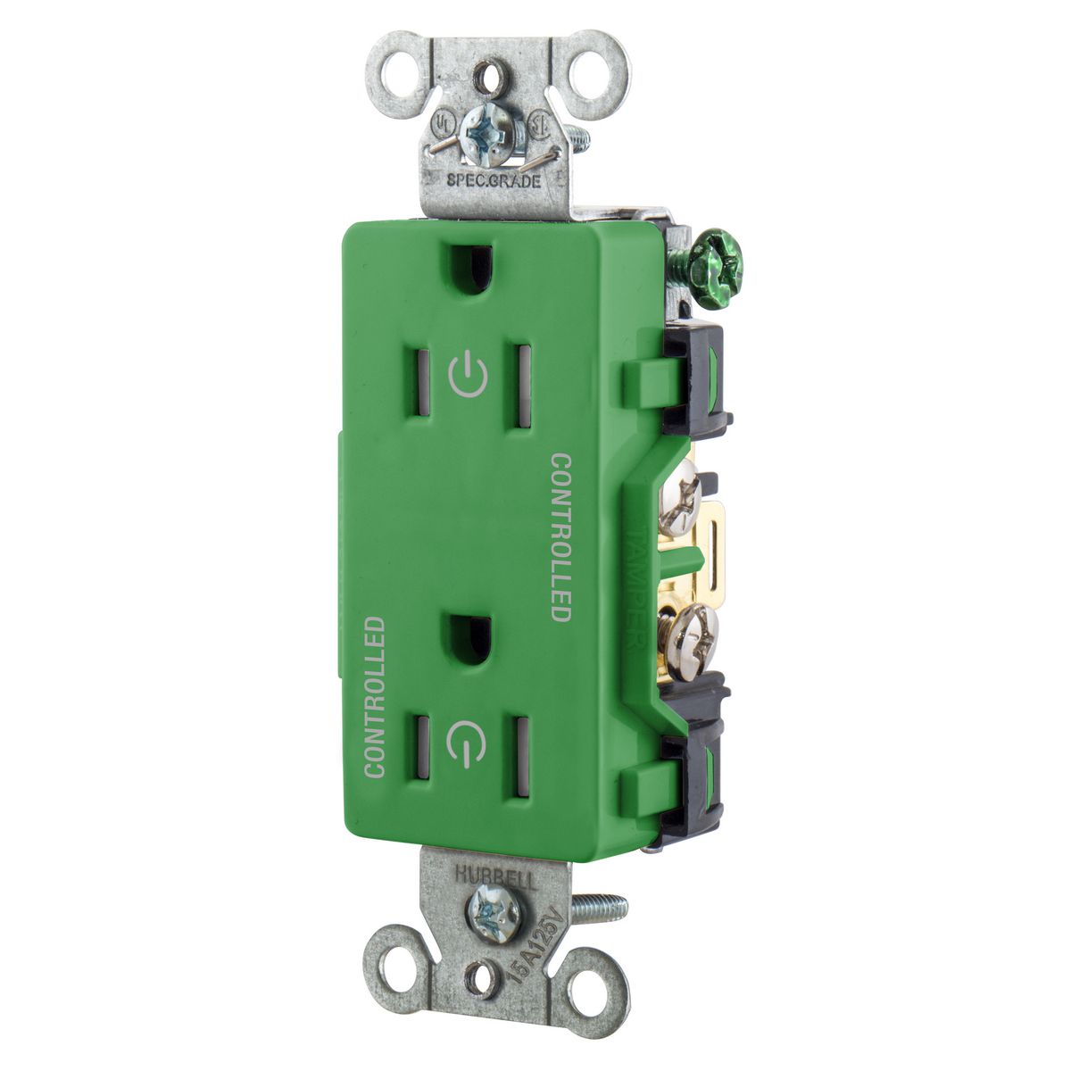 Product image for 2/2 CONTROLLED 15A 125V, B/S, TR DECO,GN