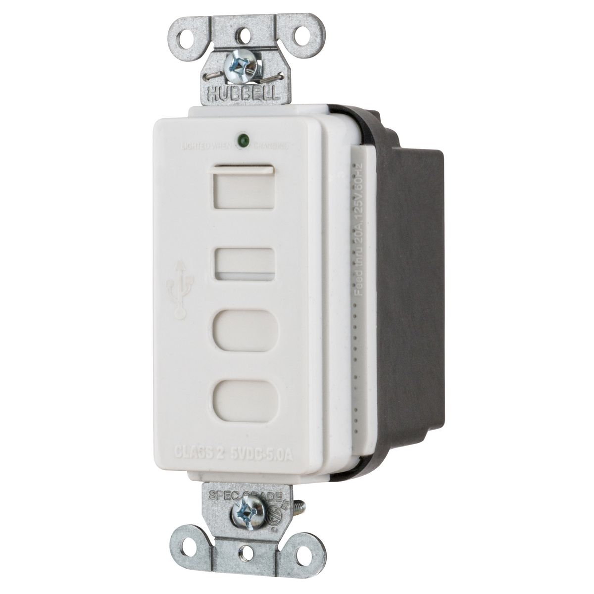 HUB USB4ACW USB CHARGER 4PORT 5A 5 TYPE AC WHITE
