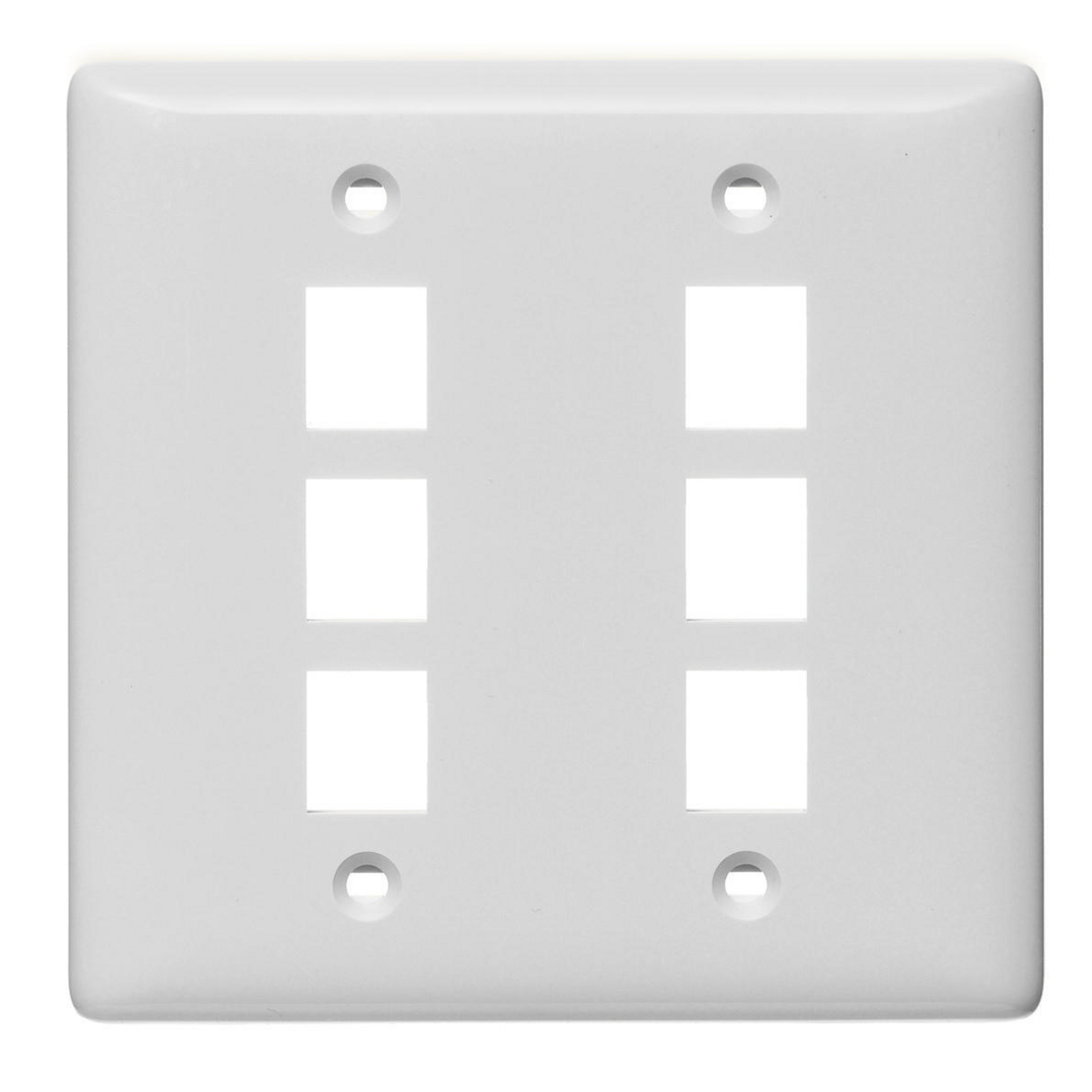 Product image for PLATE, WALL,LABEL-LESS,2-G,6-PORT,WH