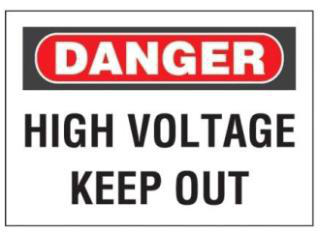 Product image for SIGN,DNGR,HIGH VLTG KP OUT,BL/RD/WH,EA