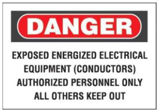 Product image for SIGN,DANGER,EXPOSED ELEC...,RD/BL/WH,EA