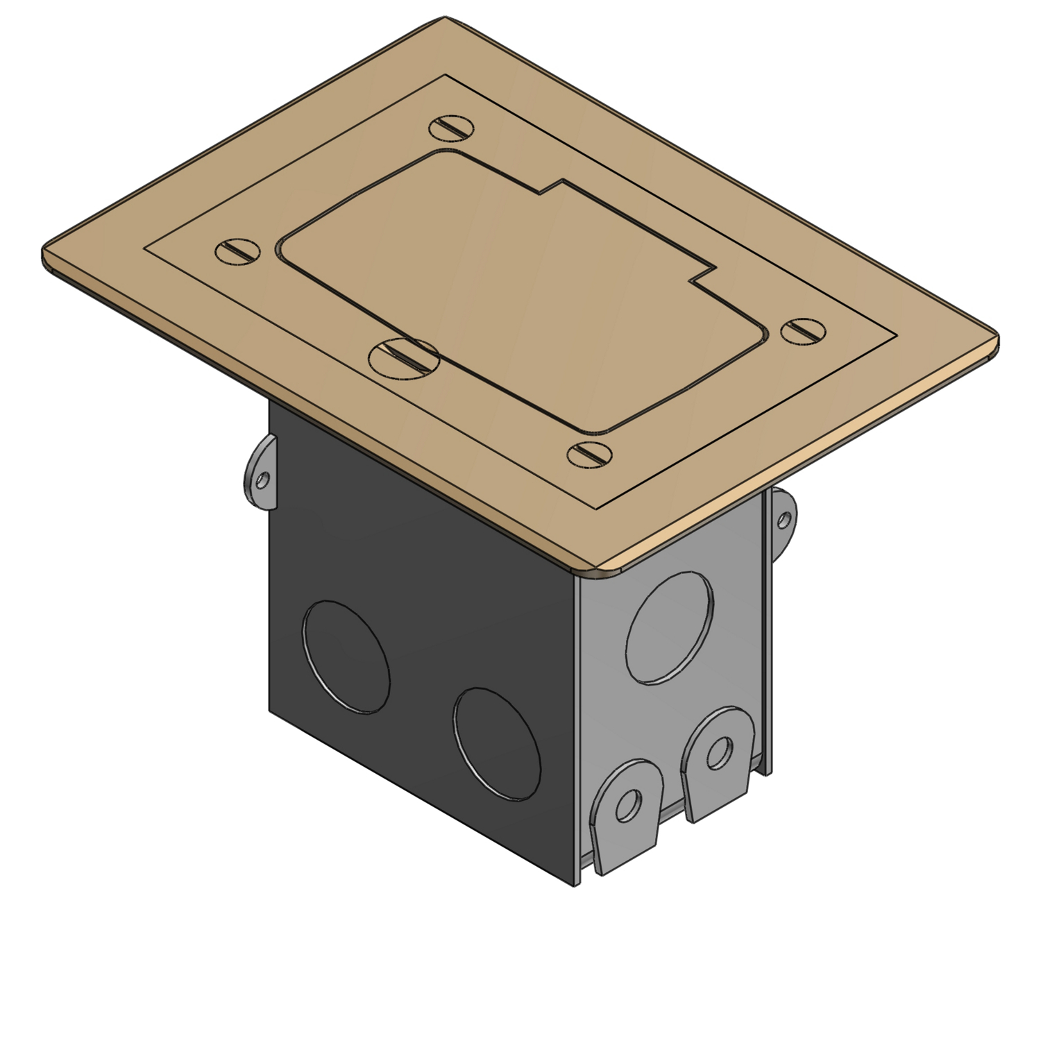 Product image for Box kit floor GFCI receptacle 1G steel