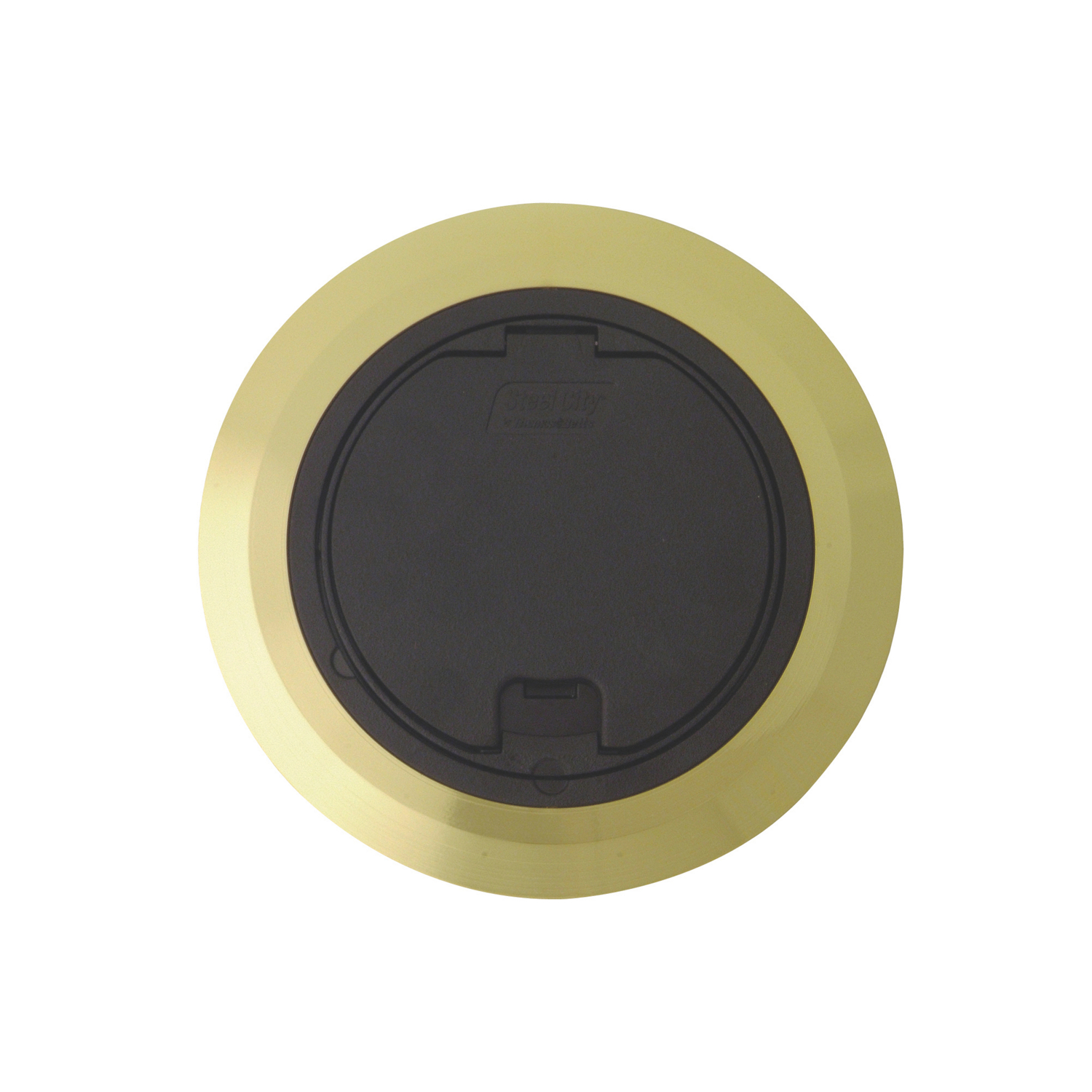 Product image for Recessed floor box cover kit PVC black 3-3/8in