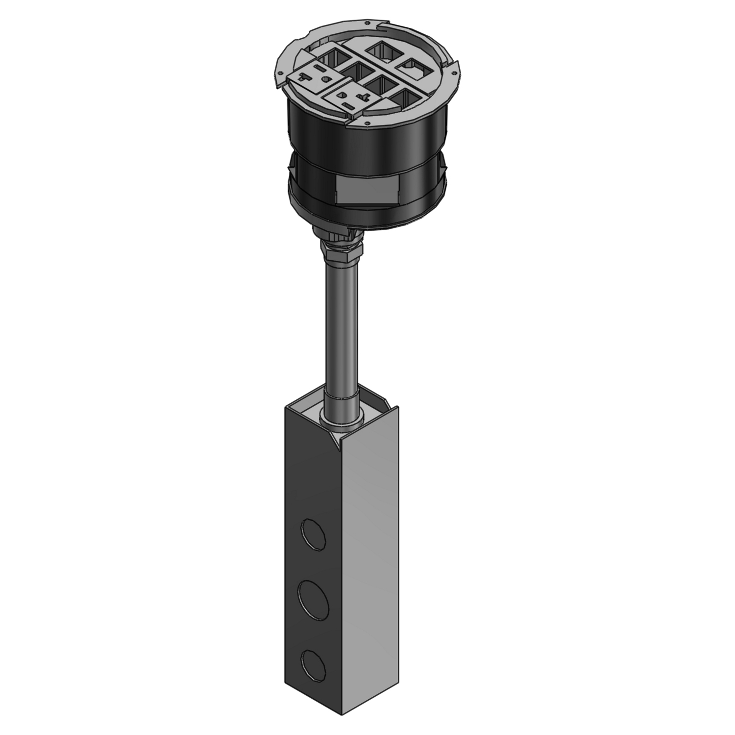 Product image for Unit base poke-through steel for fire rated concrete floor