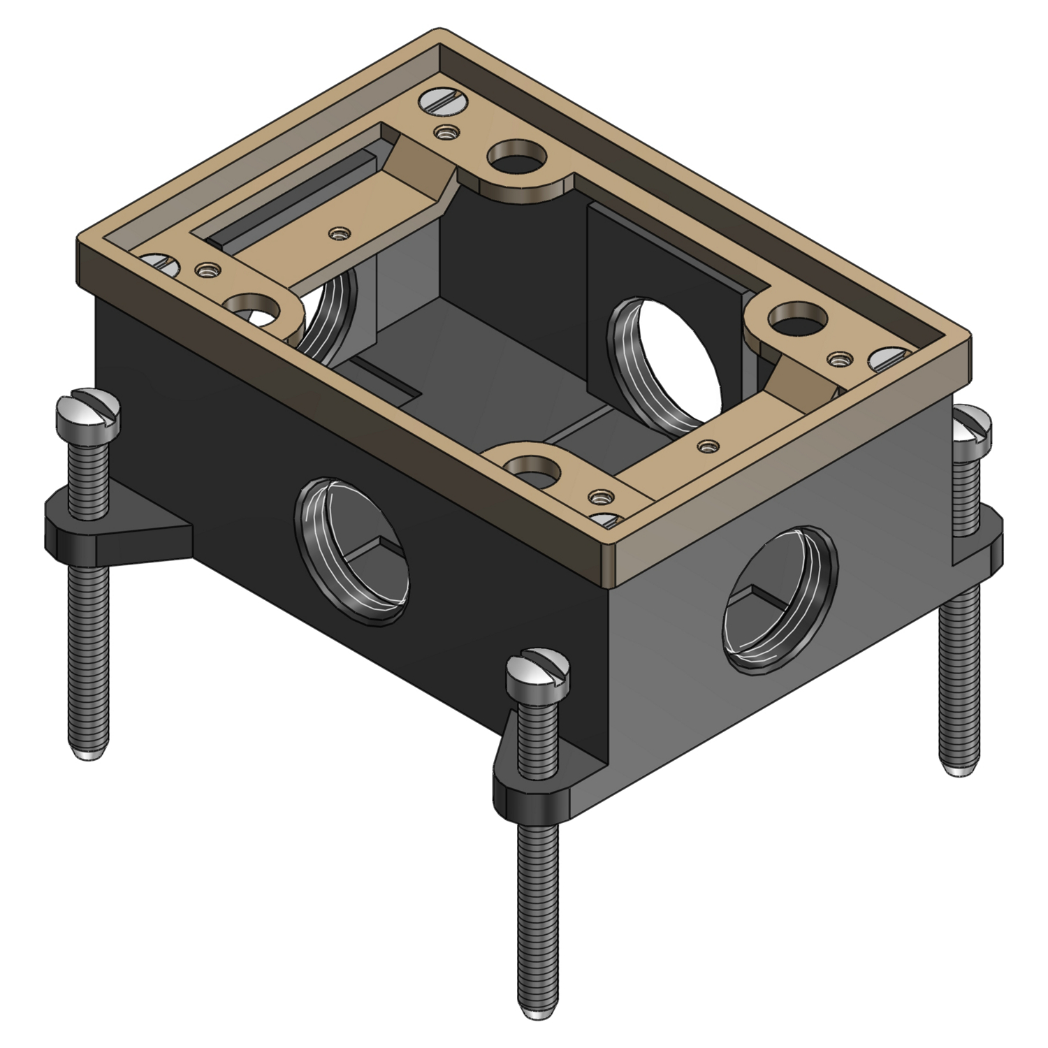 Product image for Box floor 1-gang 3/4" conduit tapping shallow cast iron