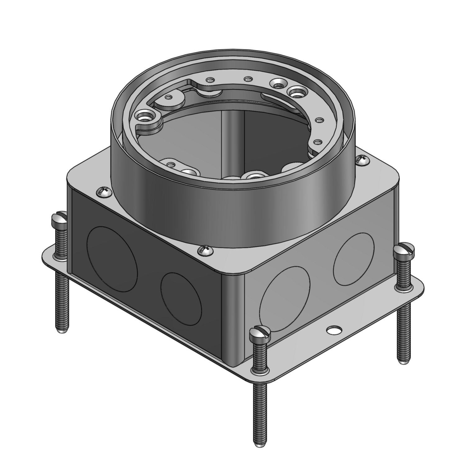 Product image for Box floor round stamped steel aluminium deep ring