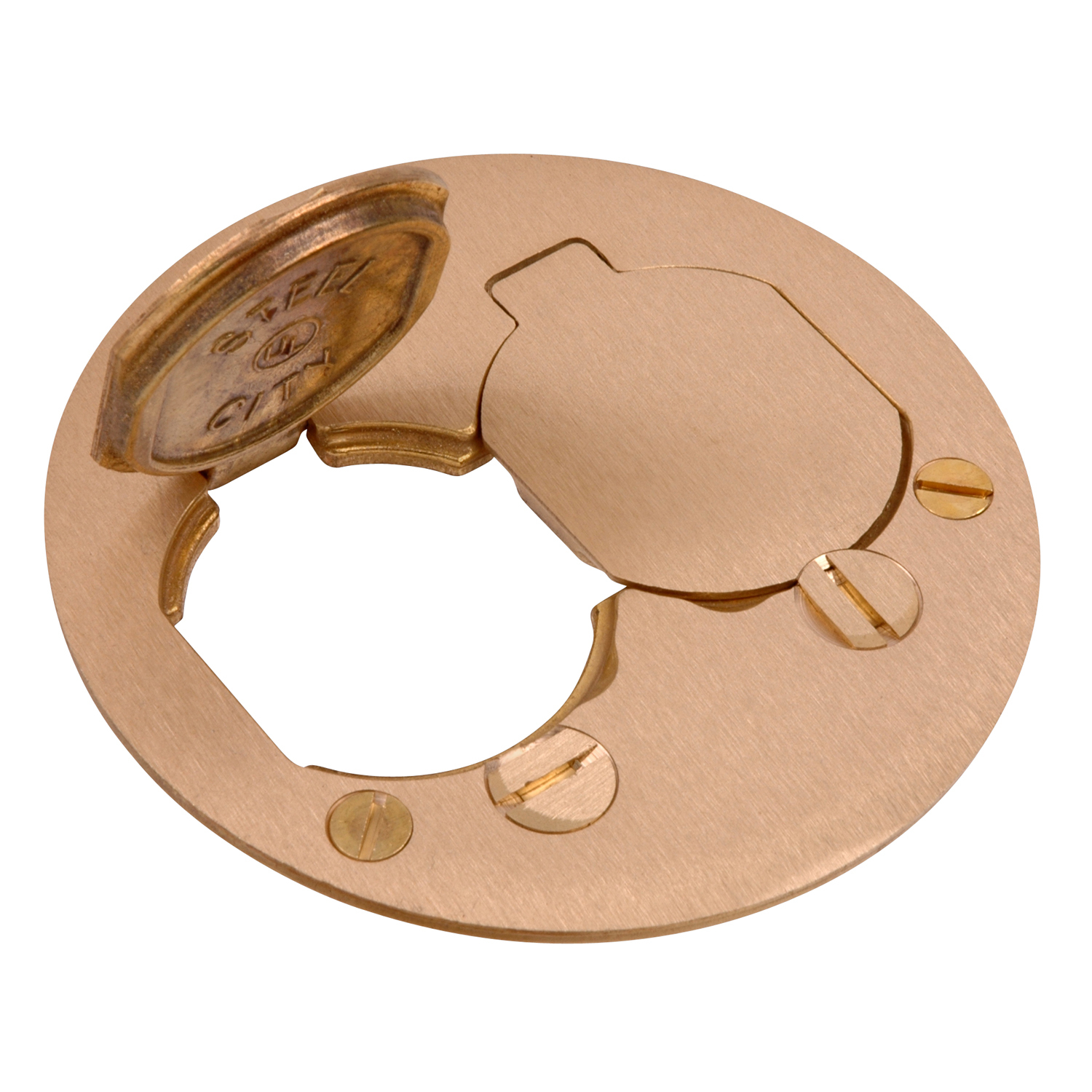 Product image for Carpet plate duplex individual lift lid brass