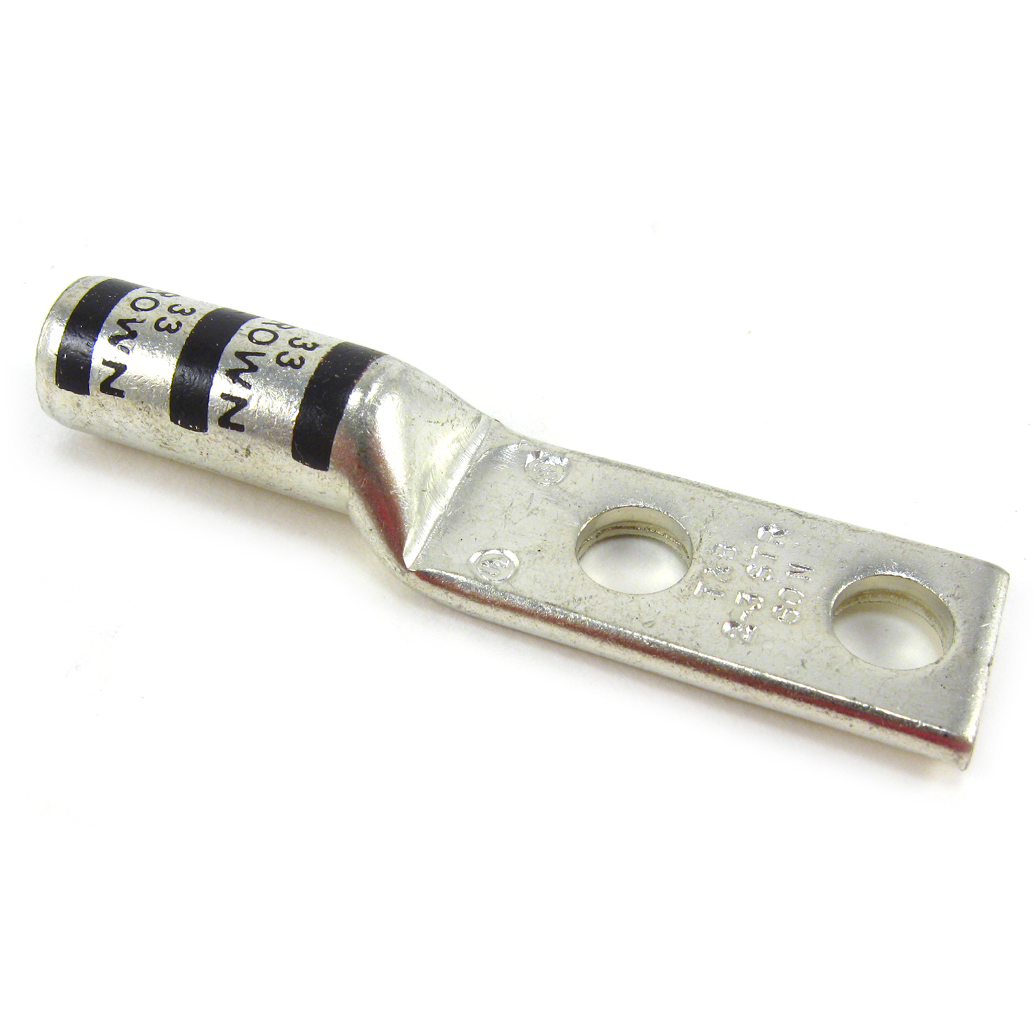 Product image for Lug 2hole long barrel copper brown 2-3AWG 5/16in