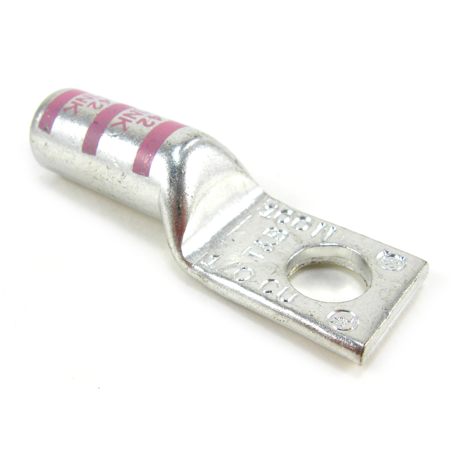 Product image for Lug 1hole long cu pink 1/0AWG 3/8in Color-Keyed